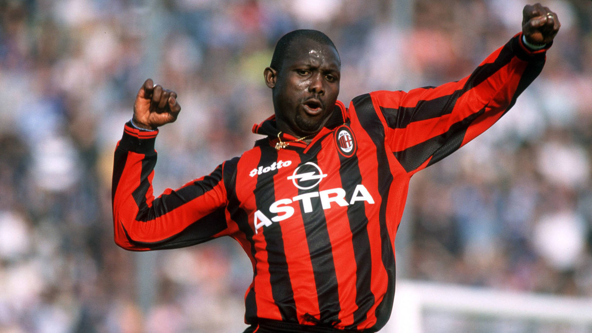 George Weah playing for AC Milan