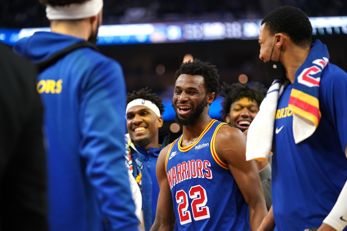 Watch Andrew Wiggins' Big Dunk In The NetsWarriors Game Fastbreak on