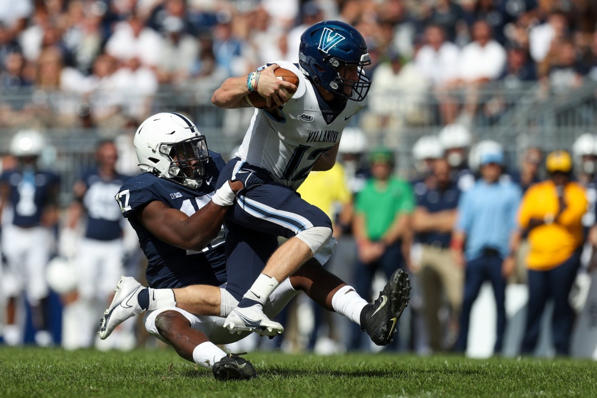 Penn State edge rusher Arnold Ebiketie records sack