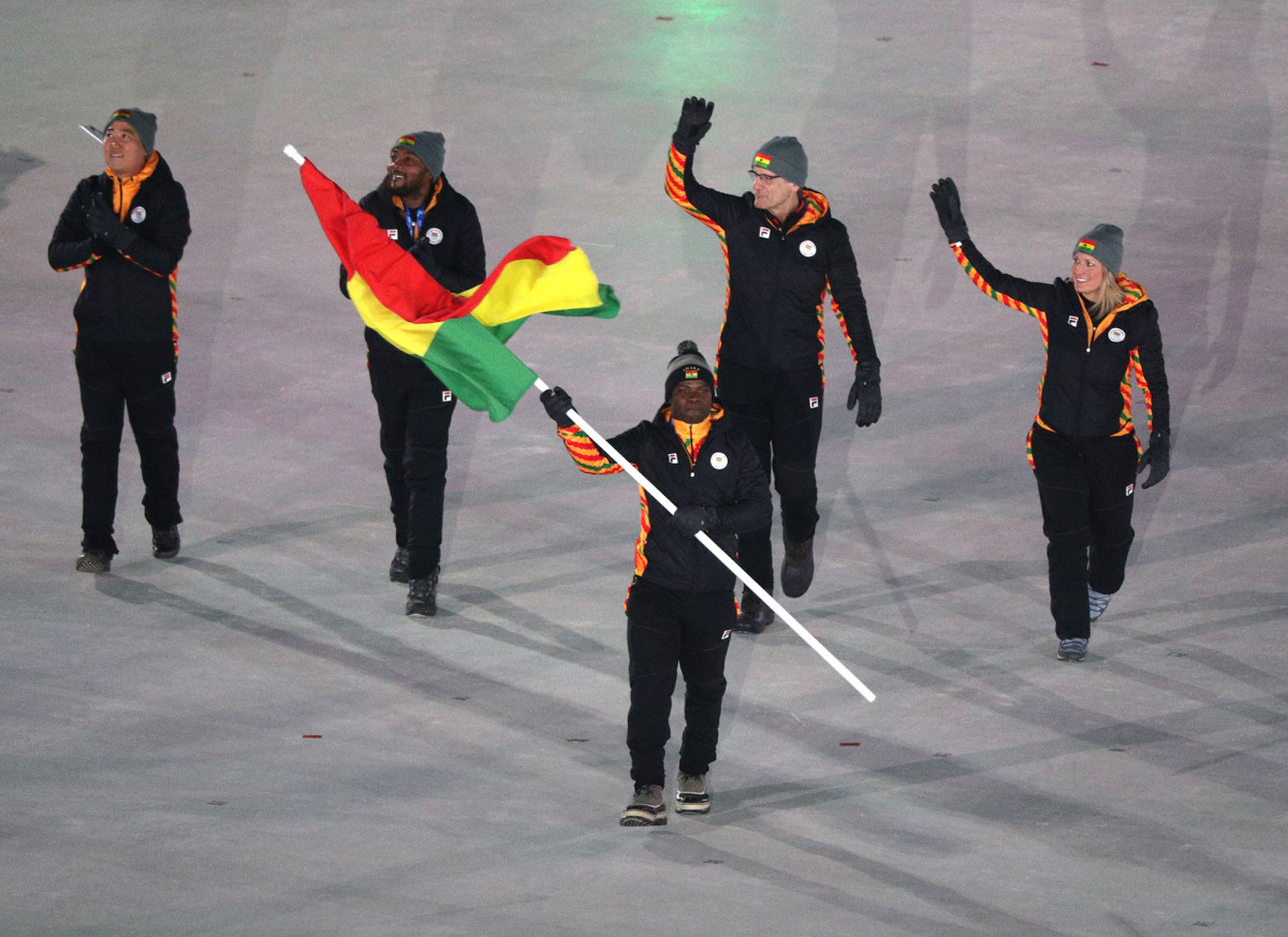 In 2018, Frimpong was the flag-bearer for Ghana in PyeongChang.