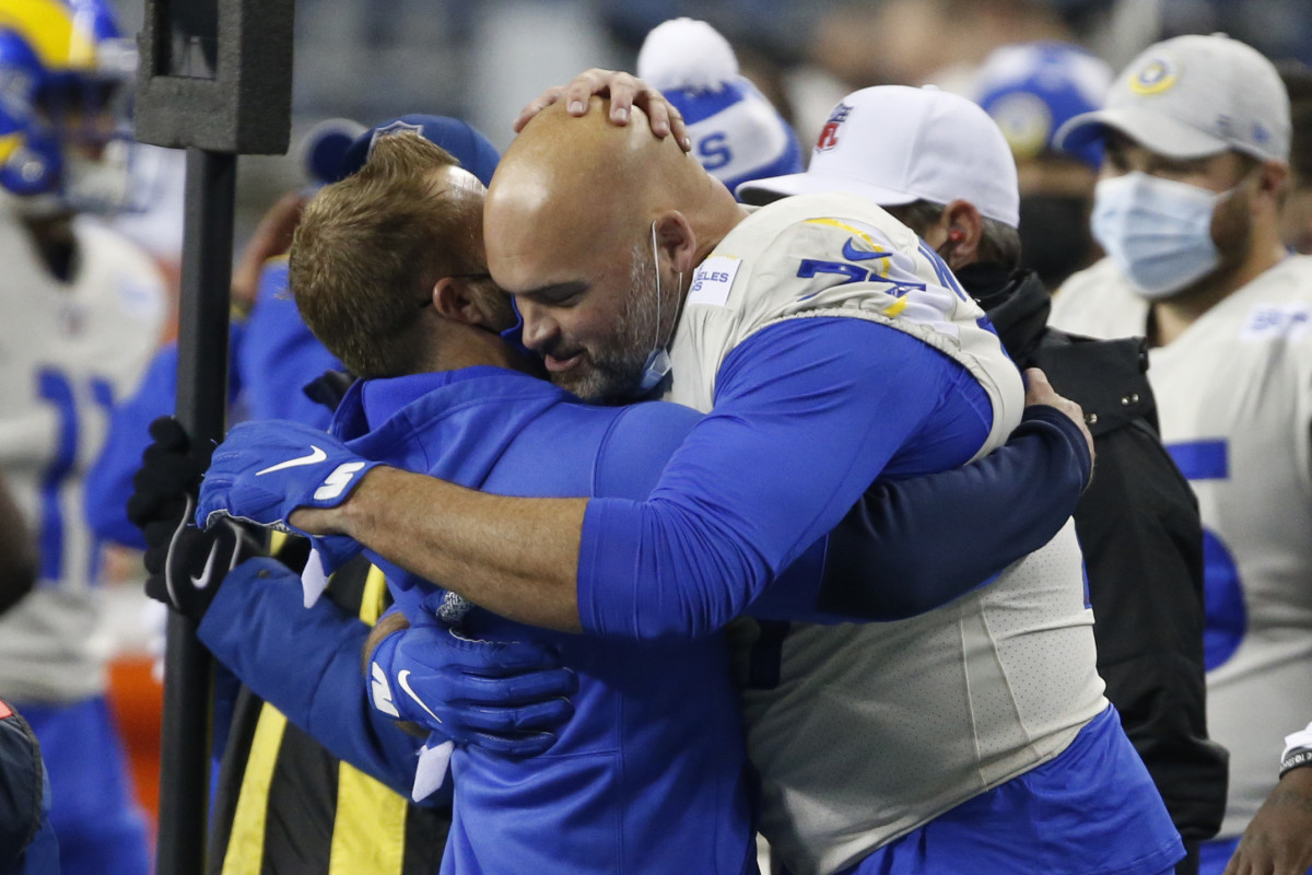 Whitworth and McVay, after the playoff win last season.