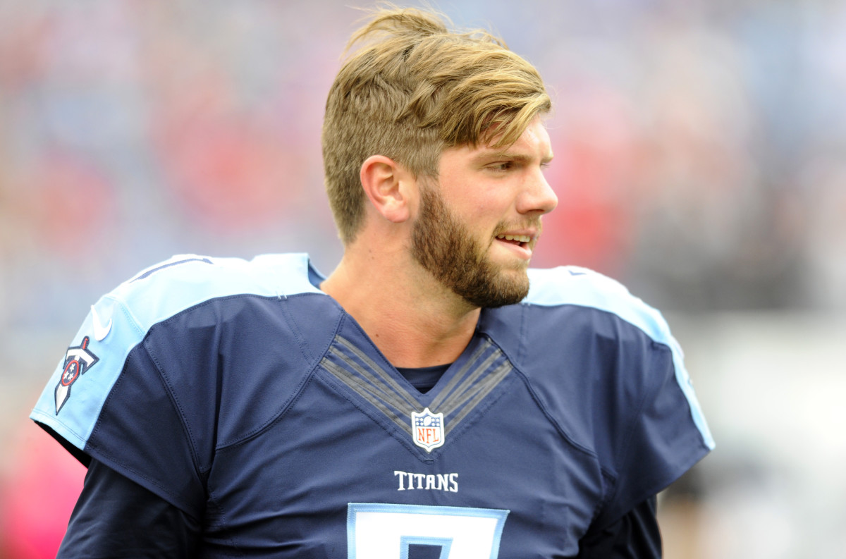 Tennessee Titans quarterback Zach Mettenberger (7) prior to the game against the Atlanta Falcons at Nissan Stadium.