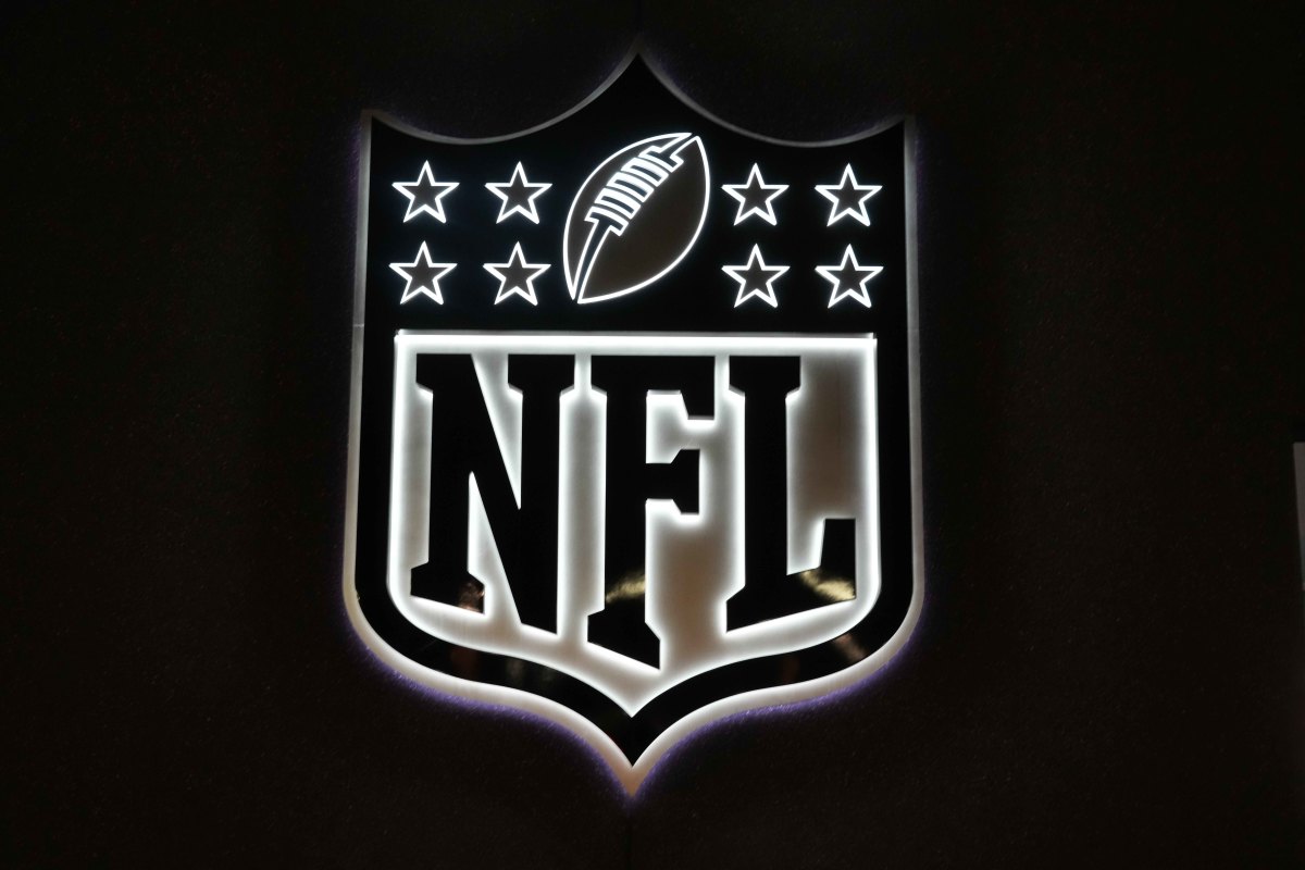 The NFL shield logo is seen at the NFL Network building.