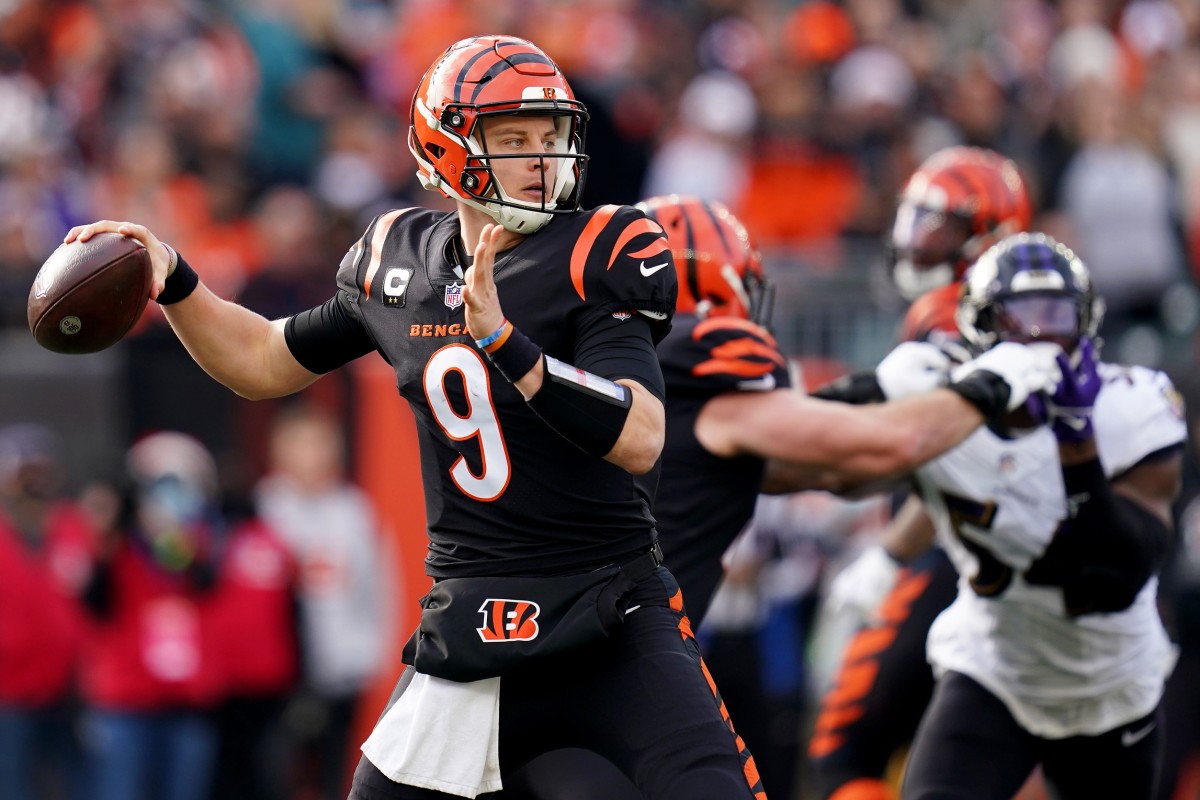 Cincinnati Bengals QB Joe Burrow (9). © Kareem Elgazzar/The Cincinnati Enquirer / USA TODAY NETWORK