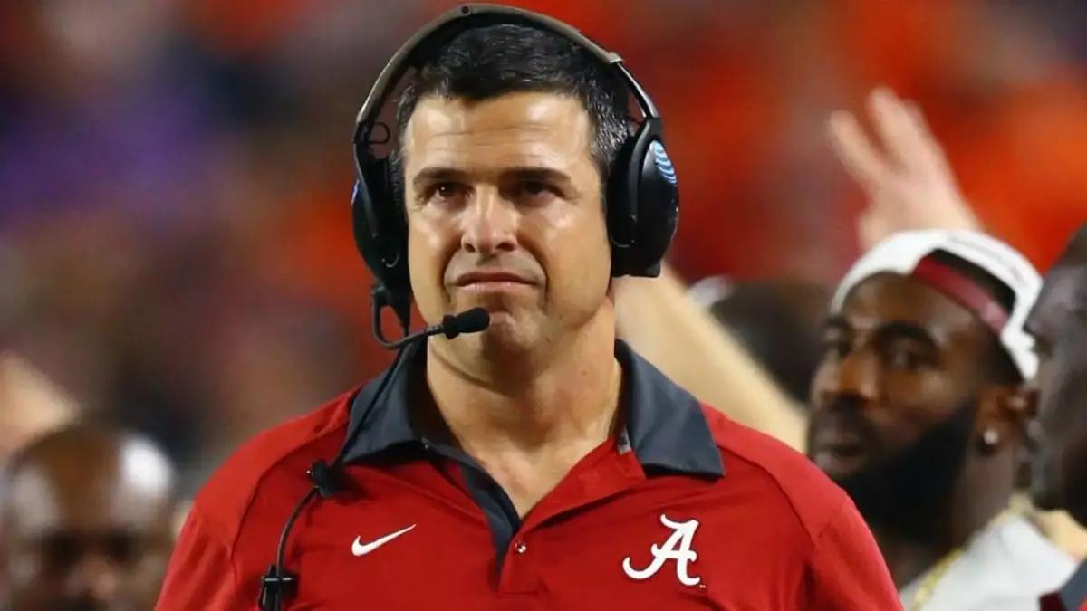 Mario Cristobal during the 2016 College Football Playoff National Championship Game versus Clemson