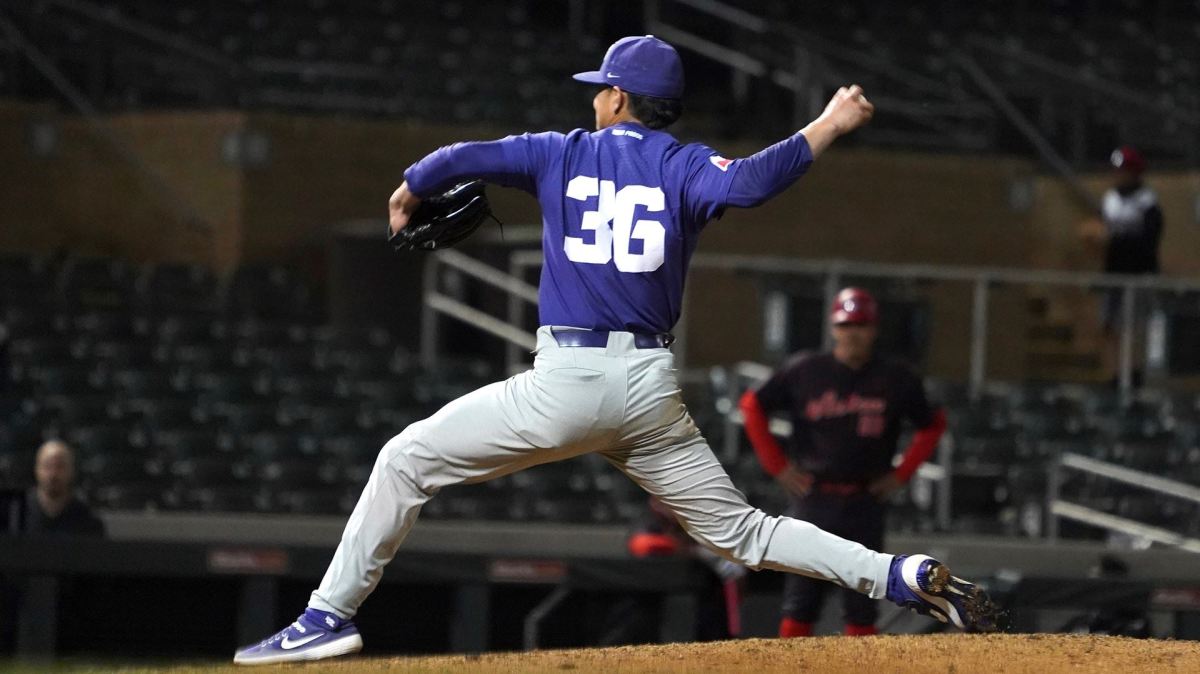 Marcelo Perez came out of the bullpen to pitch the 7th and 8th innings in TCU's winning season opener on February 18, 2022 in Scottsdale