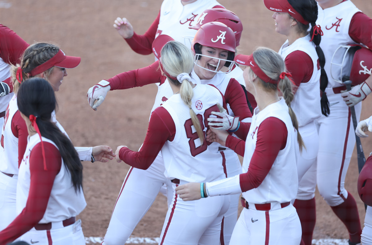 Celebration after Jordan Stephen's walk-off home run against Middle Tennessee