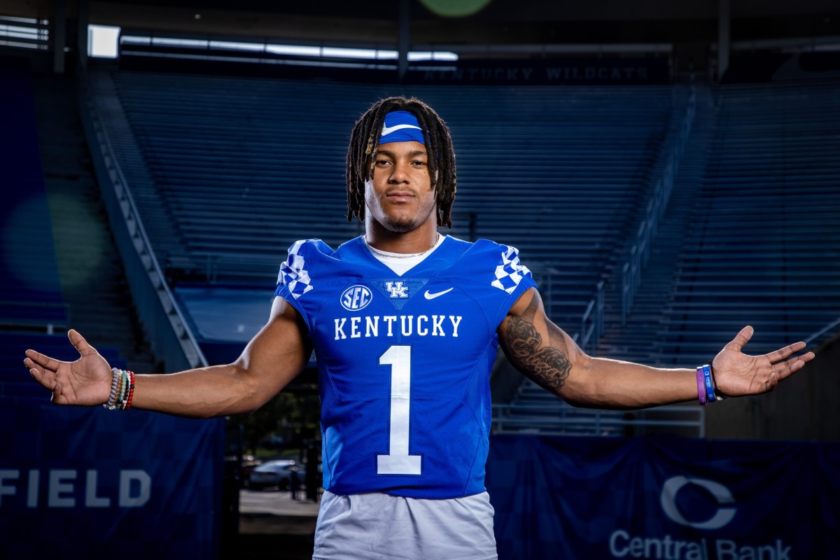 UK junior wide receiver Wan Dale Robinson at the UK media day.
