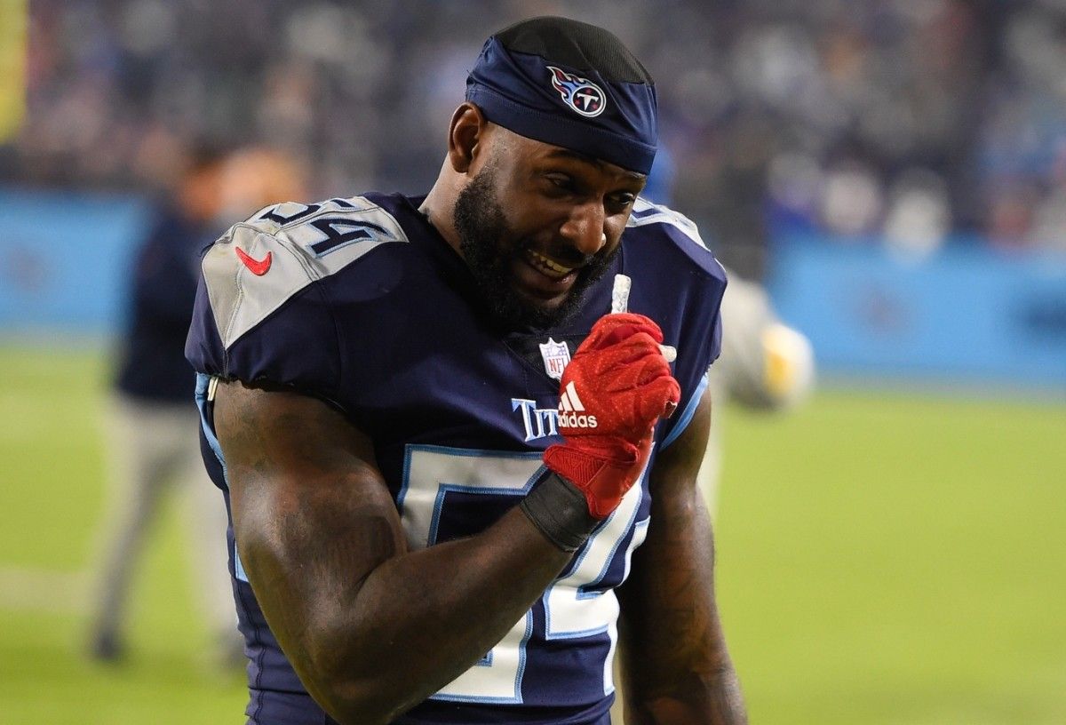 Tennessee Titans inside linebacker Rashaan Evans (54) at Nissan Stadium.