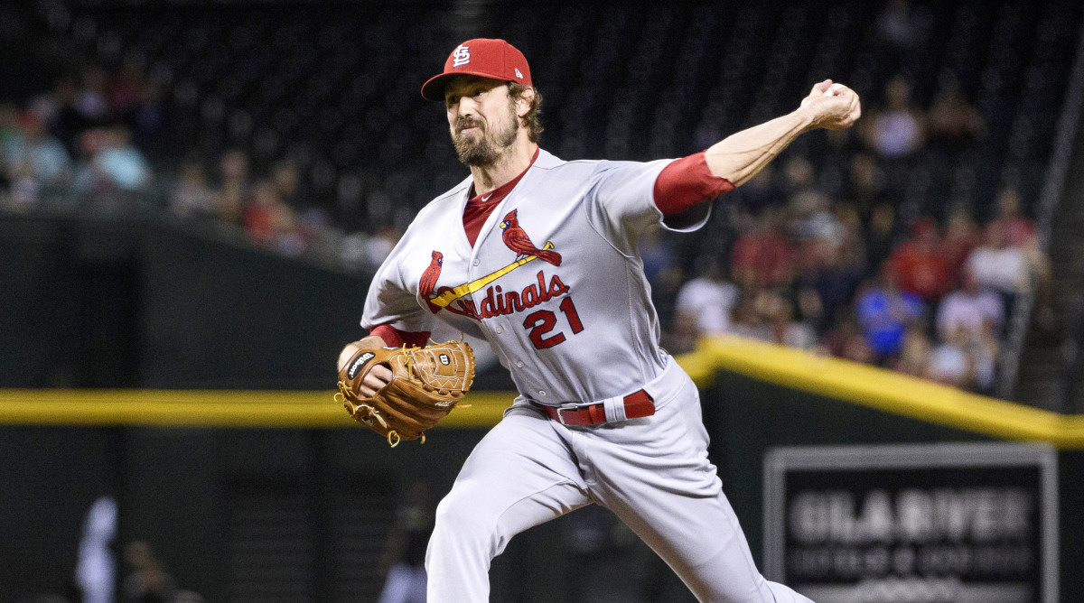 Sep 24, 2019; Phoenix, AZ, USA; St. Louis Cardinals relief pitcher Andrew Miller (21) delivers a pitch in the ninth inning against the Arizona Diamondbacks at Chase Field.