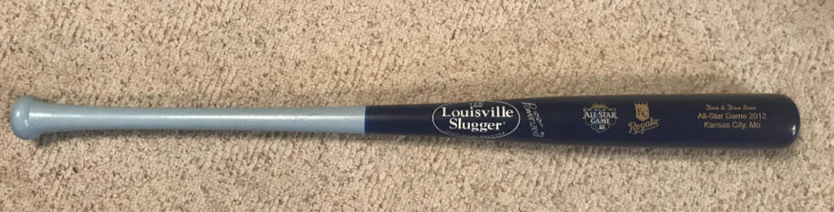 A close second favorite, Don Boes said the second favorite item in his collection is a customized Louisville Slugger bat featuring him and his son’s name. He purchased the bat during the 2012 All-Star Game, which was held at Kauffman Stadium in Kansas City for the first time since 1973. (Courtesy/Don Boes)
