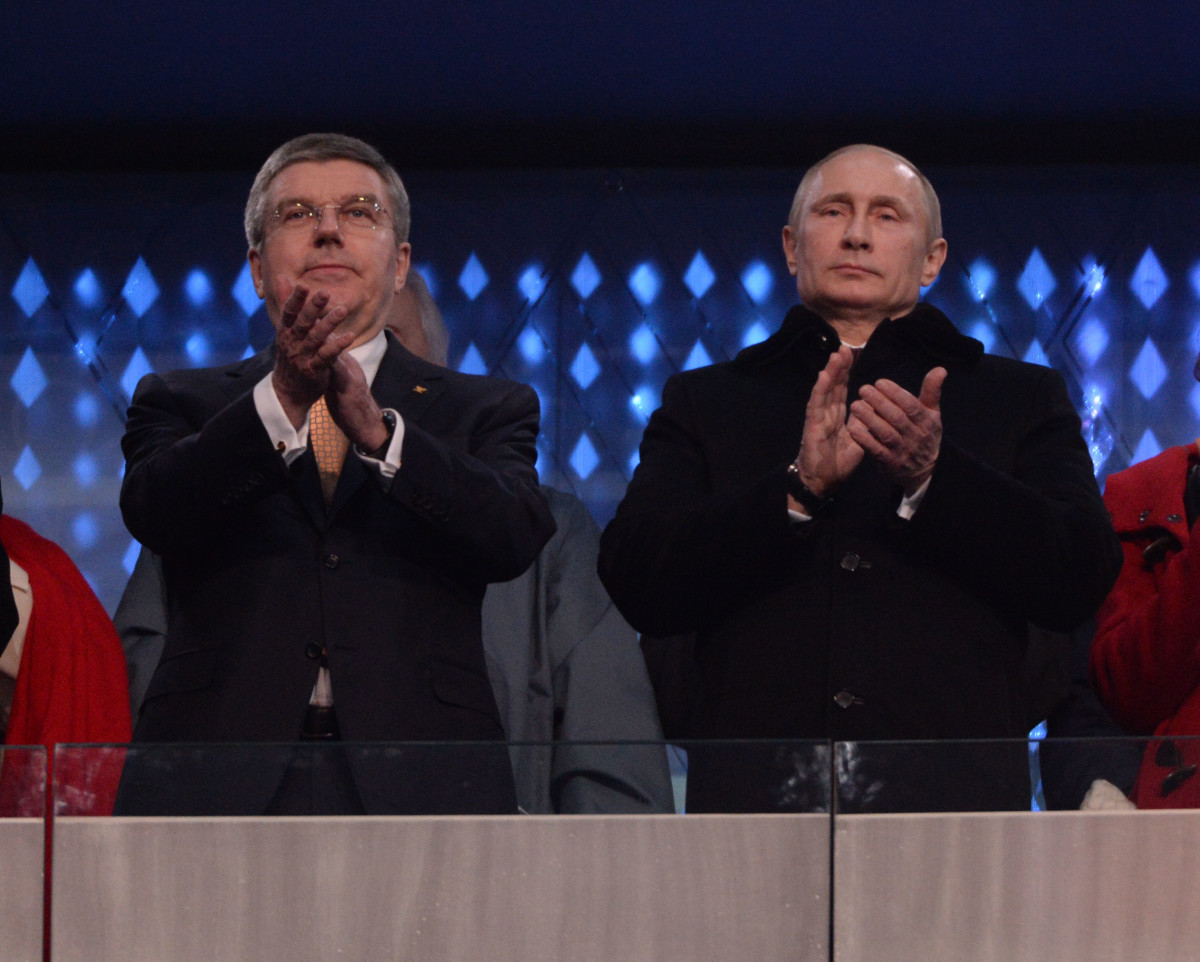 IOC president Bach continued to allow Russian athletes to compete in the Olympics despite Russia's participation in a systemic doping operation during the 2014 Winter Games. President Putin denied any wrongdoing.