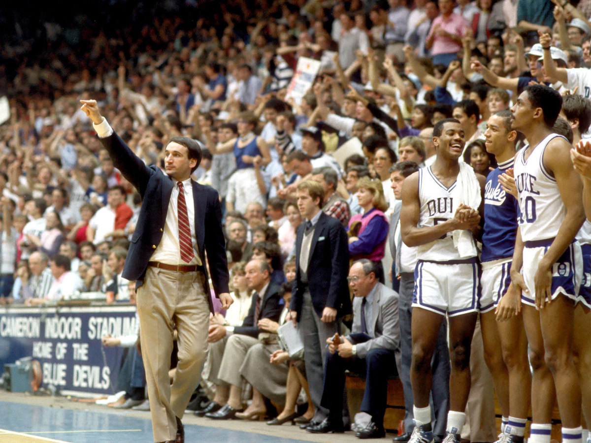Coach K on the Duke sideline in 1986.