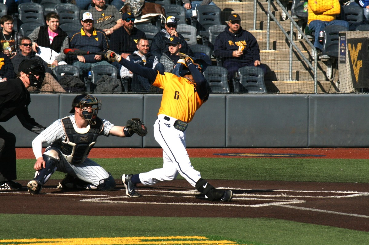 Victor Scott at the plate in the first inning.