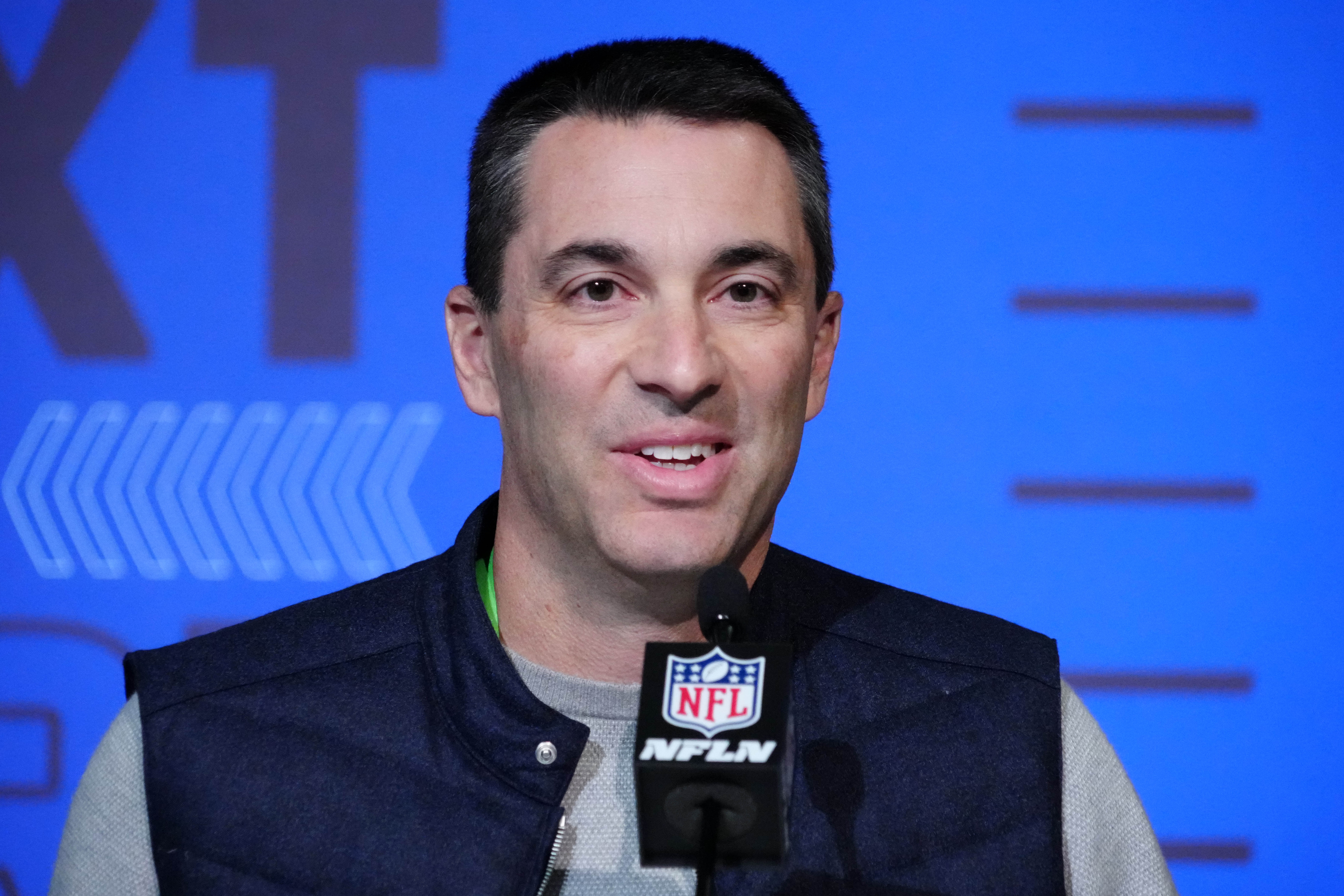 Mar 1, 2022; Indianapolis, IN, USA; Los Angeles Chargers general manager Tom Telesco during the NFL Combine at the Indiana Convention Center. Mandatory Credit: Kirby Lee-USA TODAY Sports