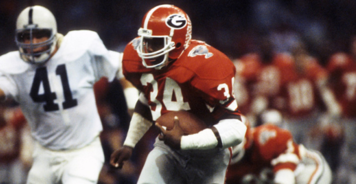 Herschel Walker of Georgia, one of the top overall players in college football history at any position.