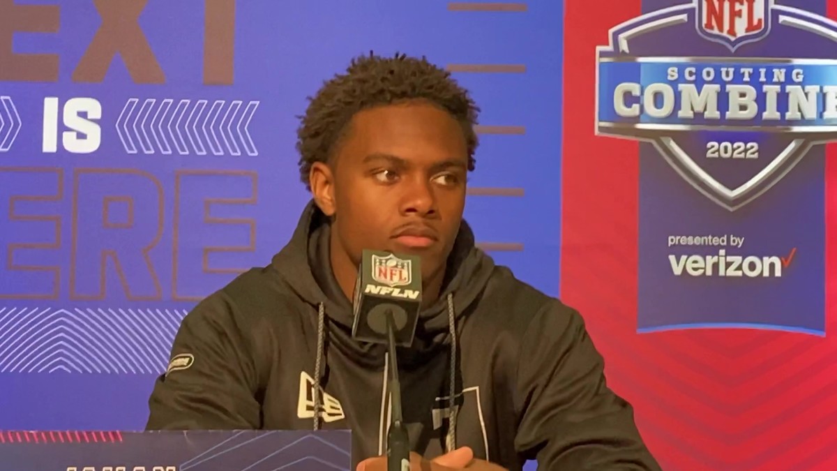 Jahan Dotson at the NFL Combine