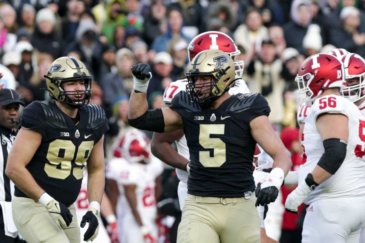 Purdue's George Karlaftis is a projected top-10 pick in the 2022 NFL draft. Syndication Journal Courier