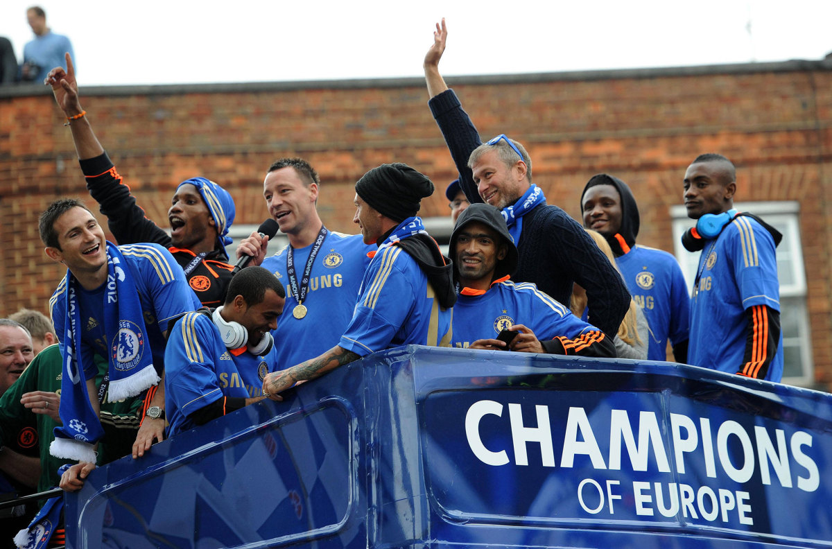 Roman Abramovich and Chelsea after winning the Champions League title