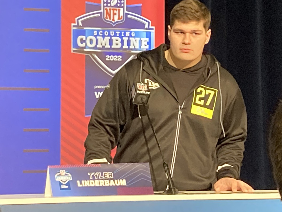 Iowa's Tyler Linderbaum at the 2022 NFL Scouting Combine