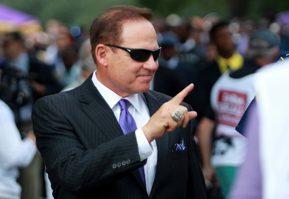 LSU Tigers head coach Les Miles and the LSU Tigers make their way to Tiger Stadium prior to kickoff against the Jacksonville State Gamecocks in 2016. The university hid accusations of sexual misconduct against female students until LSU gave in to a lawsuit from USA Today that revealed investigative records. The university was also hit with a $50 million federal racketeering lawsuit by an associate athletics director that alleges retaliation for reporting racist remarks and inappropriate sexual acts, including explicit acts, against Miles.