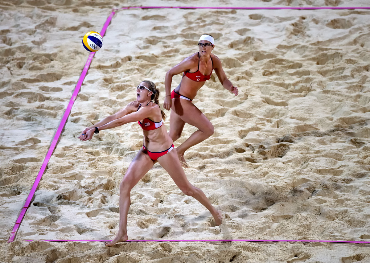 2012 Summer Olympics: Kerri Walsh Jennings in action during Women’s Gold Medal Match