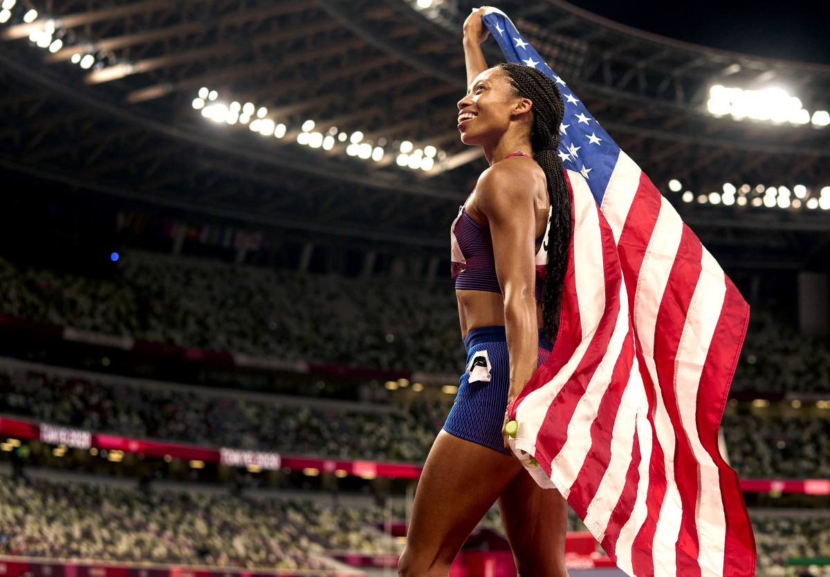 2020 Summer Olympics: Allyson Felix after Women’s 400M Final at Tokyo Olympic Stadium.