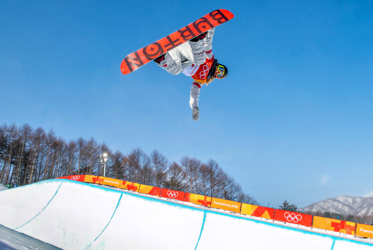 Chloe Kim of USA practices ahead of the Ladies’ Halfpipe Final in the PyeongChang 2018 Winter Olympic Games
