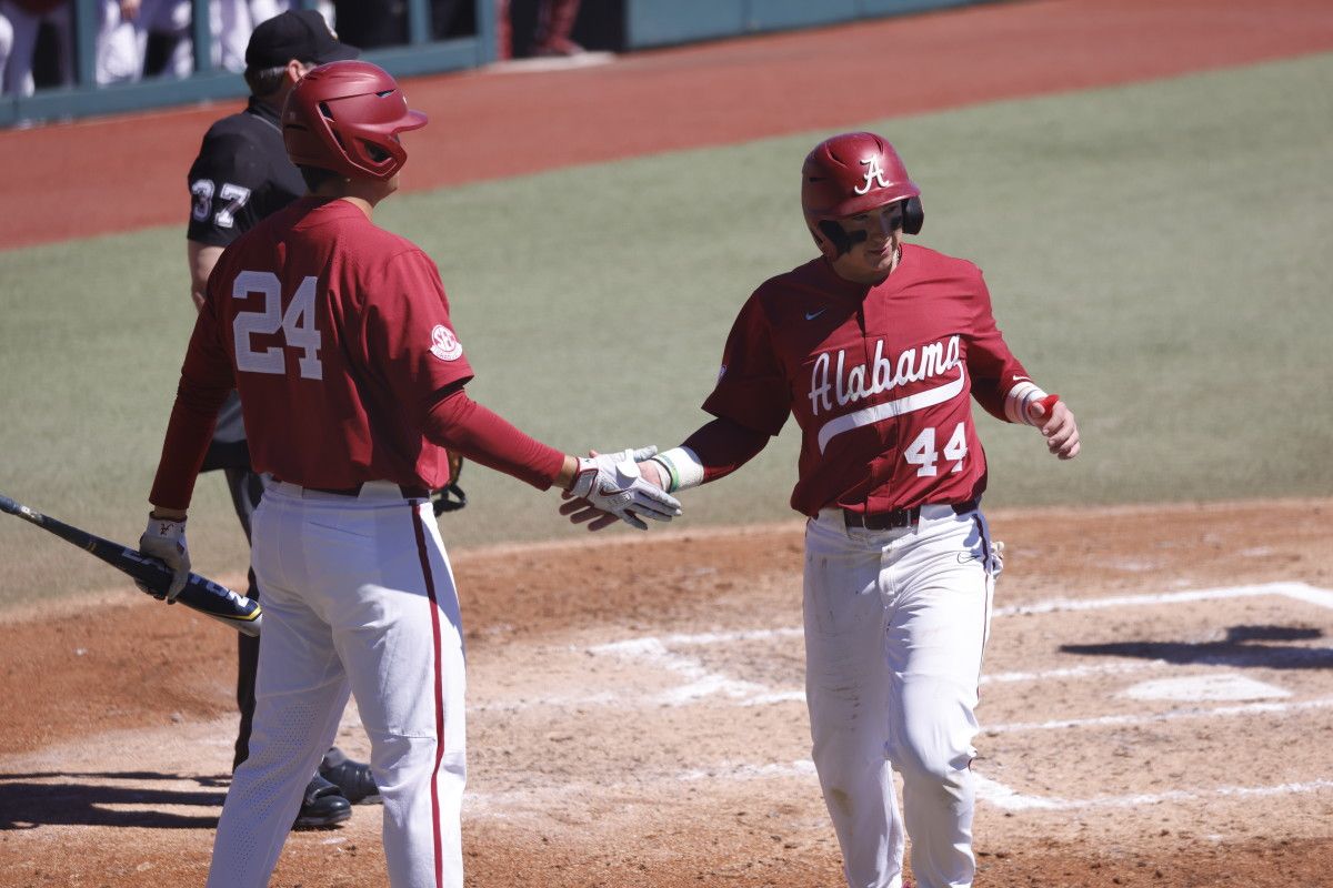 Zane Denton following his home run against Binghamton