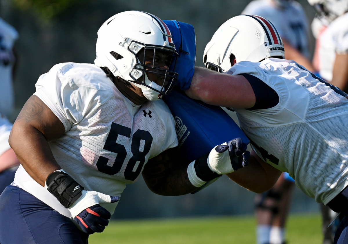 Keiondre Jones (58)First spring football practice on Monday, March 14, 2022 in Auburn, Ala.