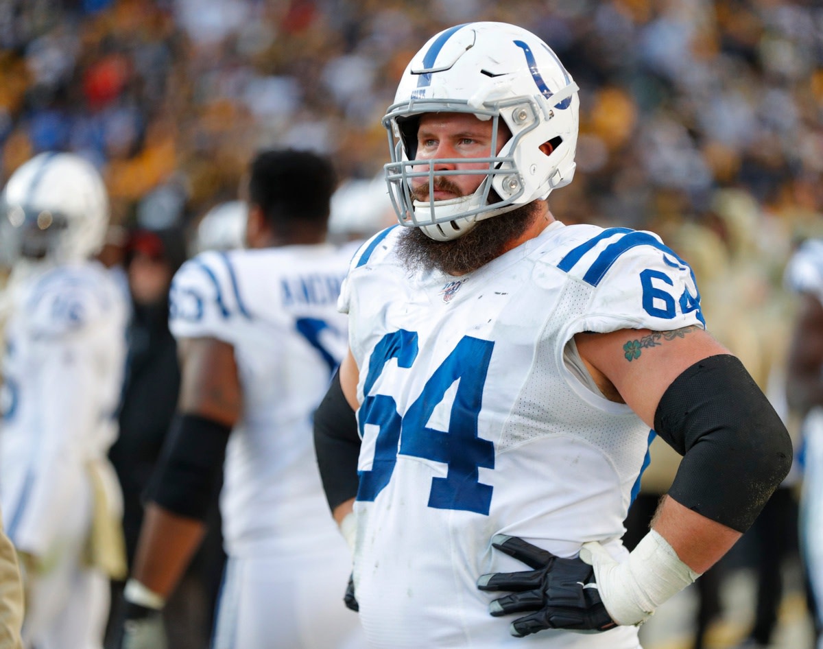 Guard Mark Glowinski (64) has been with the Indianapolis Colts for the past 3 years and in the NFL for 6 seasons. He has started each of the past 2 seasons.