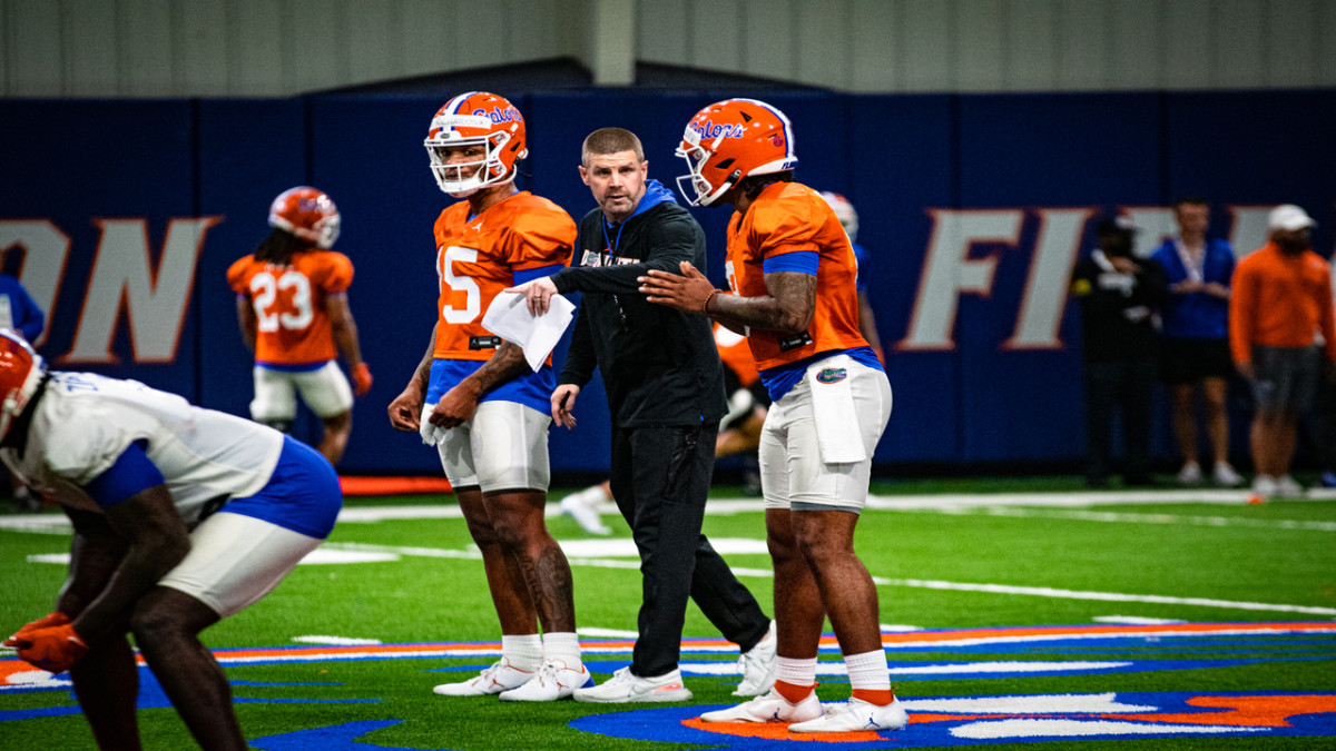 Anthony Richardson, Billy Napier and Carlos Del Rio