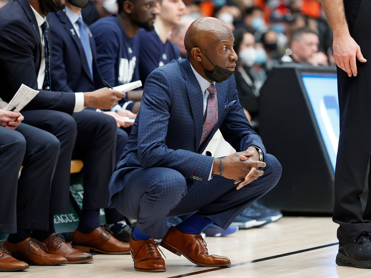 Yale coach James Jones looks on