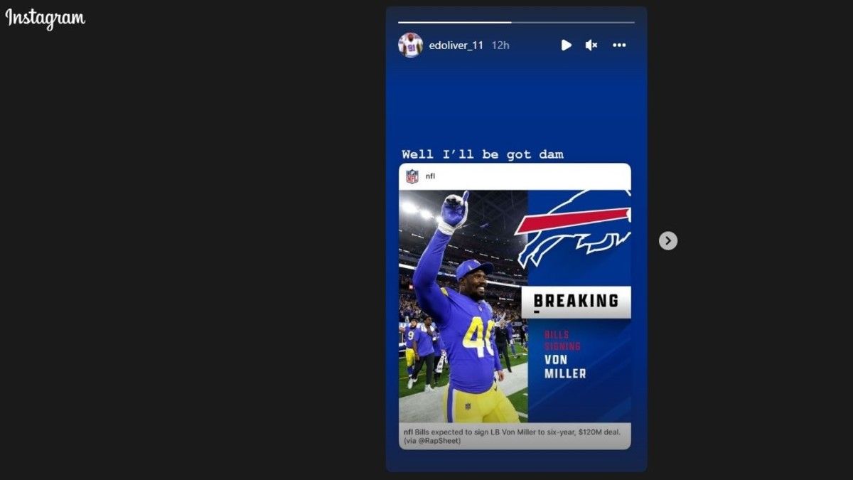Ed Oliver's Instagram.