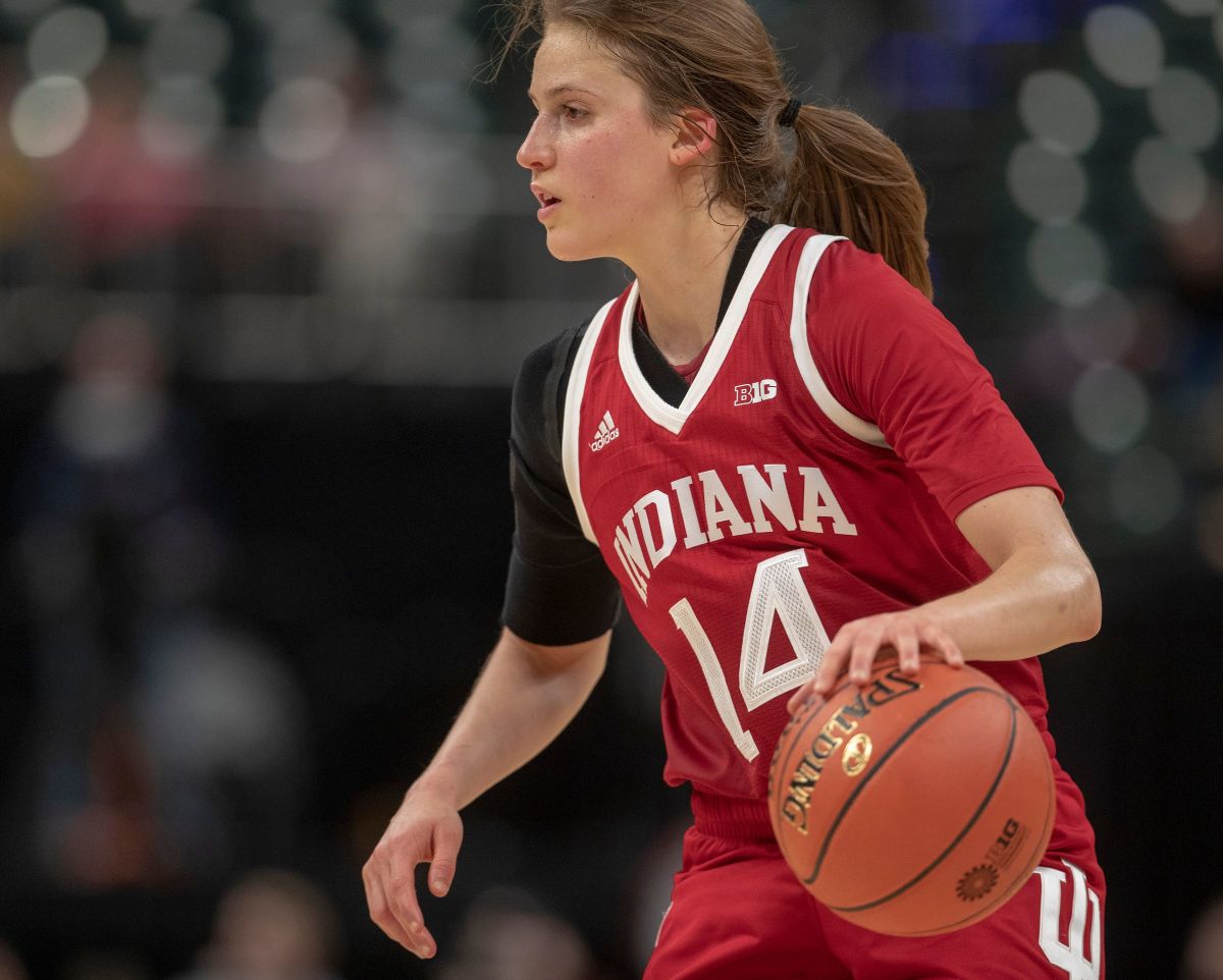 Ali Patberg of the Indiana Hoosiers, Minnesota vs. Indiana, Women's Big Ten Tournament, Bankers Life Fieldhouse, Indianapolis, Thursday, March 7, 2019. Indiana won 66-58 Indiana Takes On Minnesota During Tournament Play