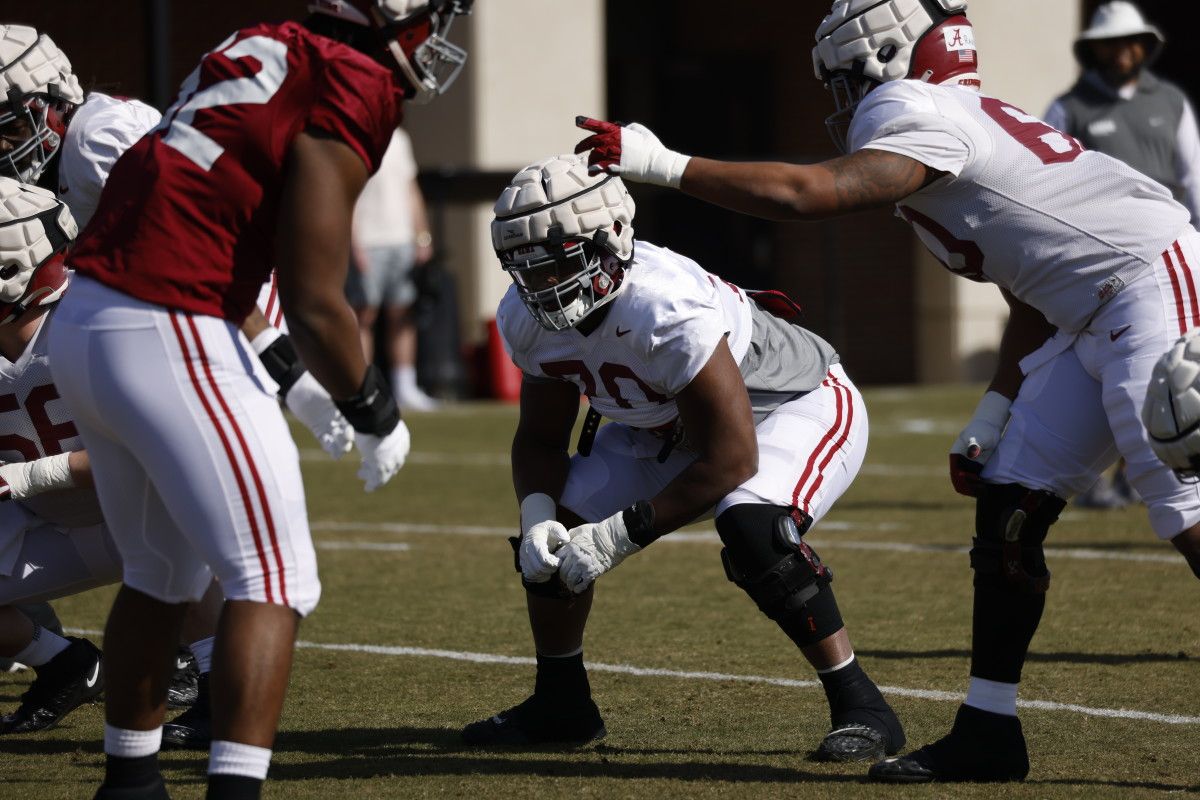 Alabama offensive lineman Javion Cohen.