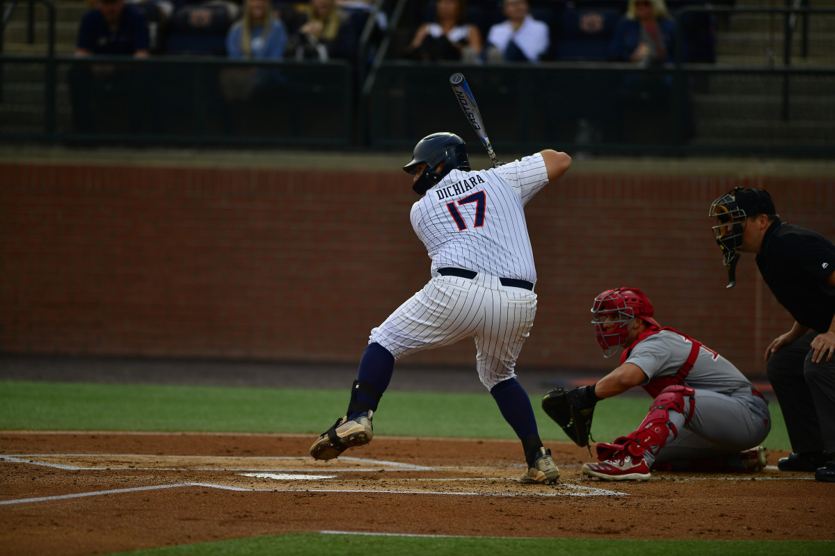 Auburn baseball's Sonny DiChiara vs Jacksonville State.