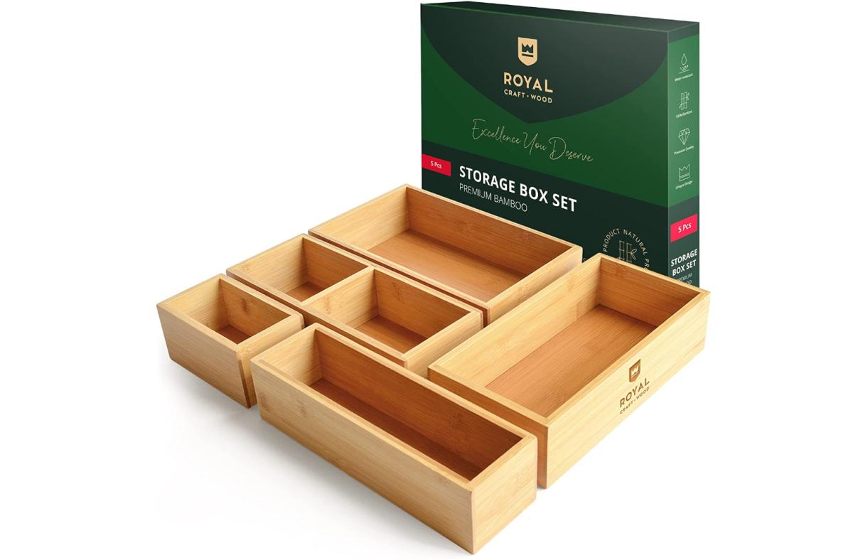 Luxury Bamboo Drawer Organizer Storage Box
