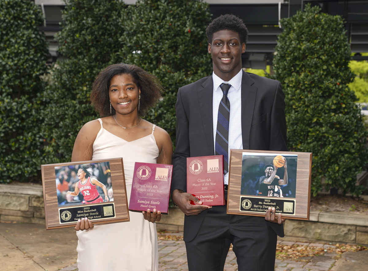 2022 Mr. Basketball and Miss Basketball winners, Barry Dunning Jr. and Samiya Steele