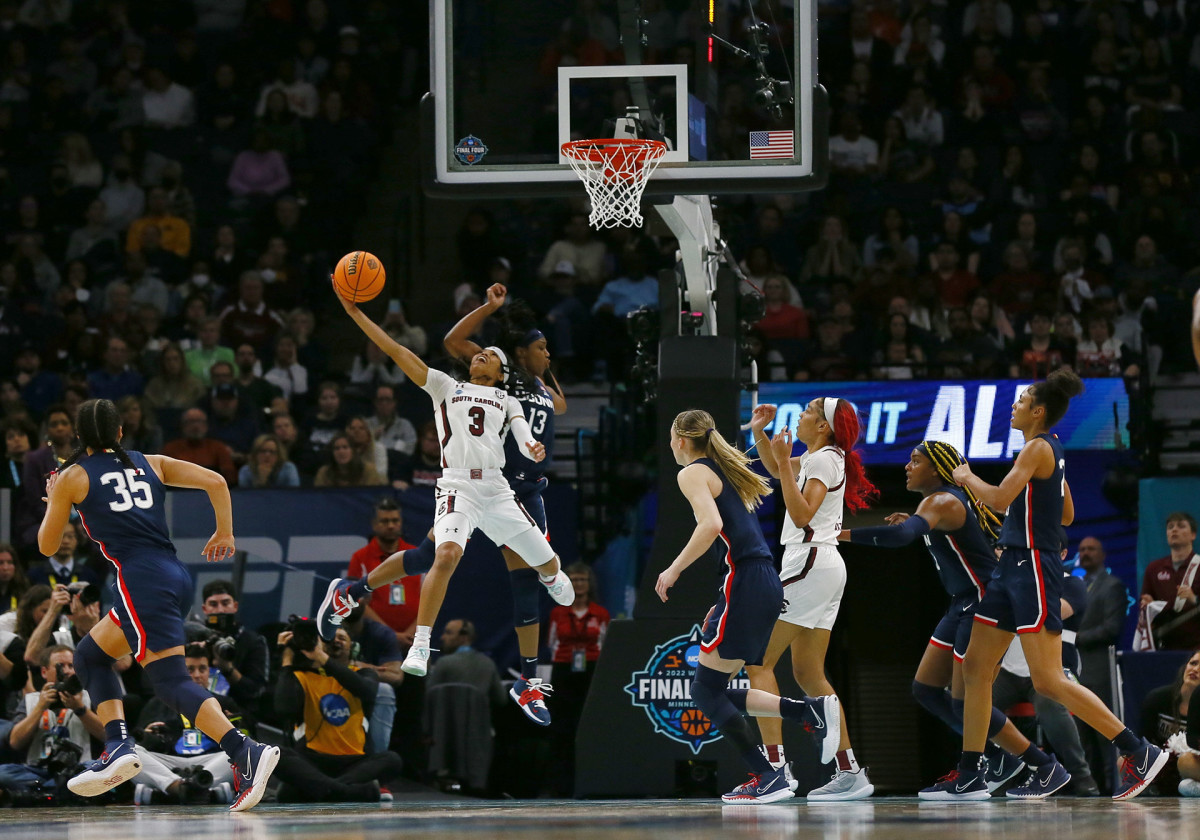 Henderson dropped a career-high 26 on UConn in the title game and at the other end neutralized Bueckers.