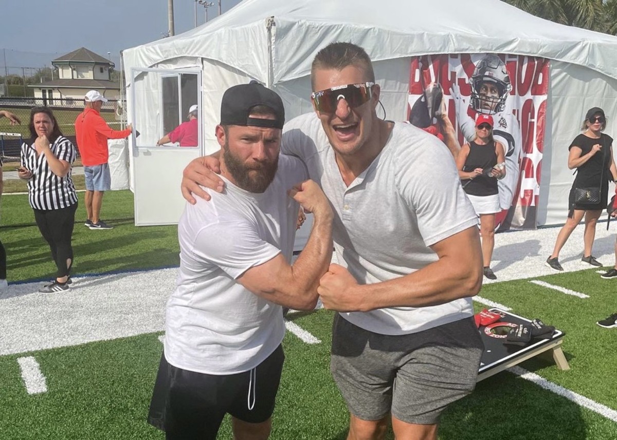 Rob Gronkowski and Julian Edelman pictured together in Tampa Bay