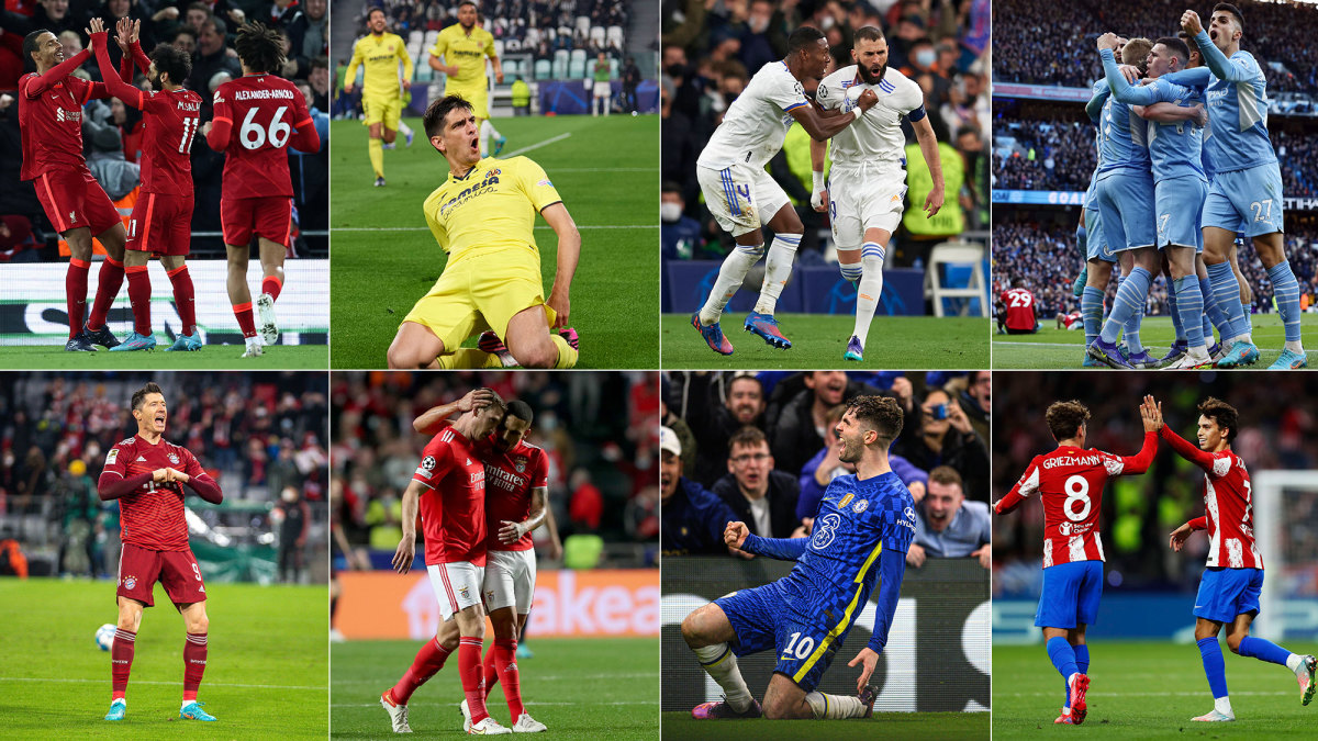 The eight clubs in the UEFA Champions League quarterfinals