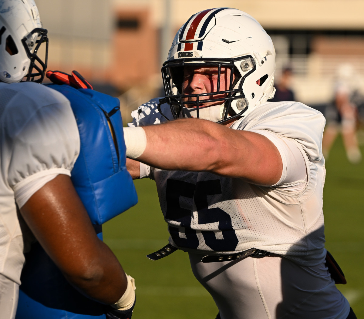 Brenden Coffey (55)Auburn FB practice on Monday. April 4, 2022 in Auburn, Ala.