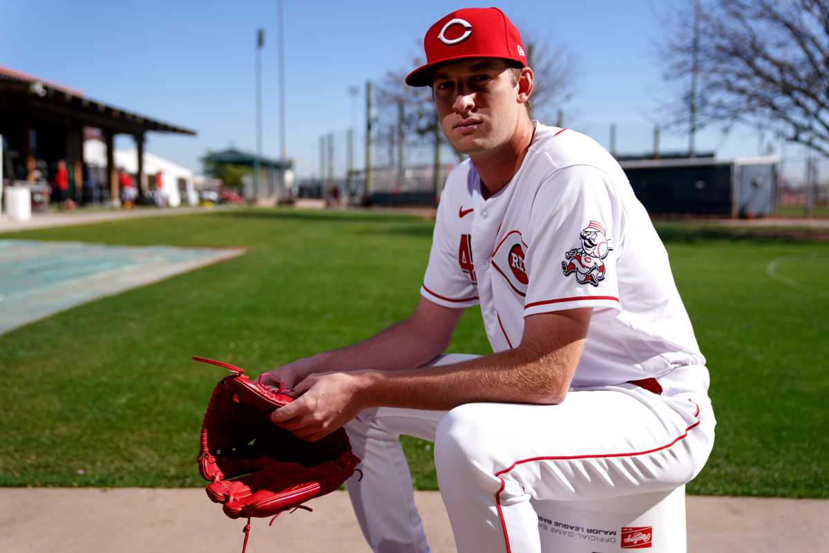 Cincinnati Reds pitcher Nick Lodolo, pictured, Friday, March 18, 2022, at the baseball team's spring training facility in Goodyear, Ariz. Cincinnati Reds Photo Day March 18 0702