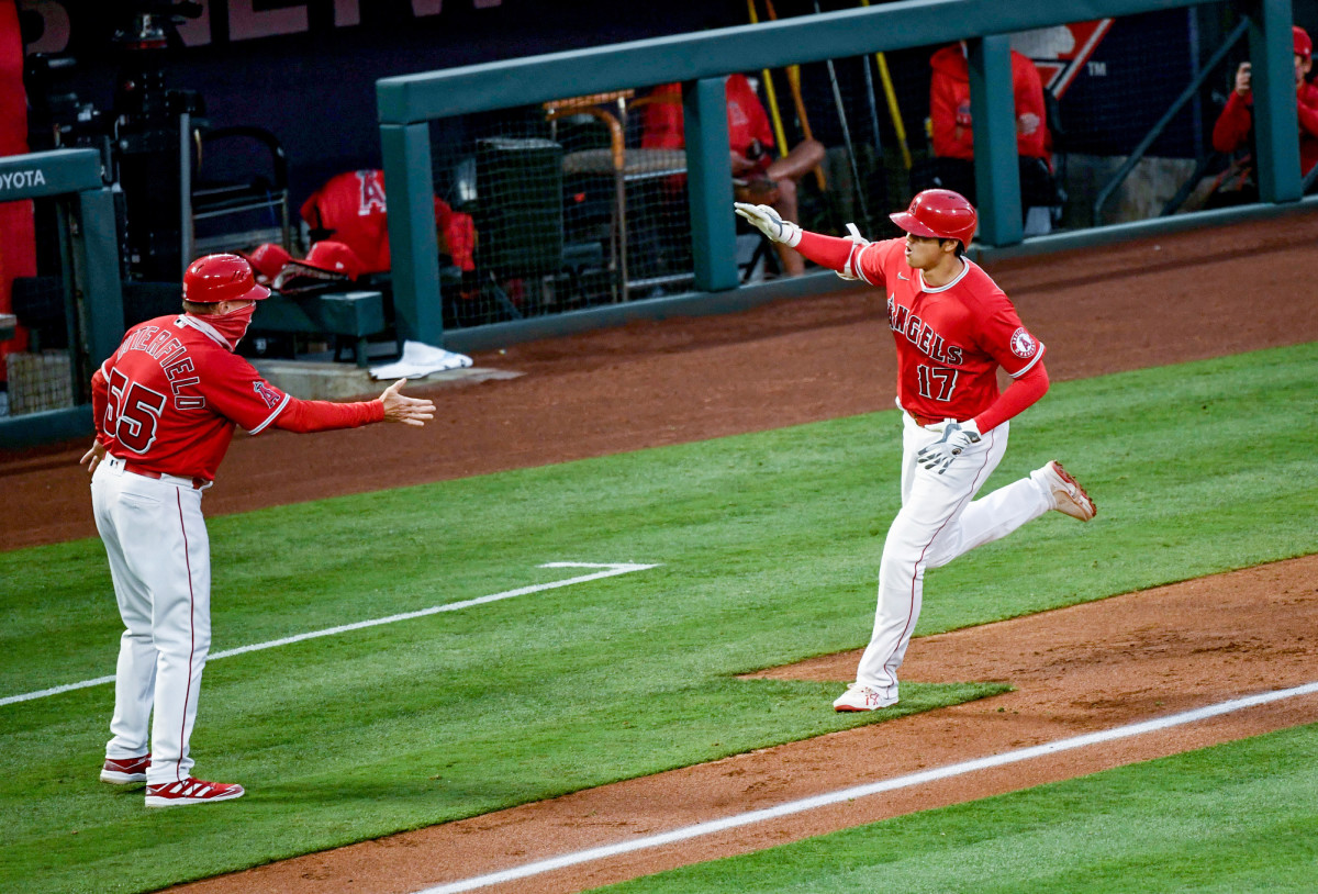 Shohei Ohtani running the bases during a game