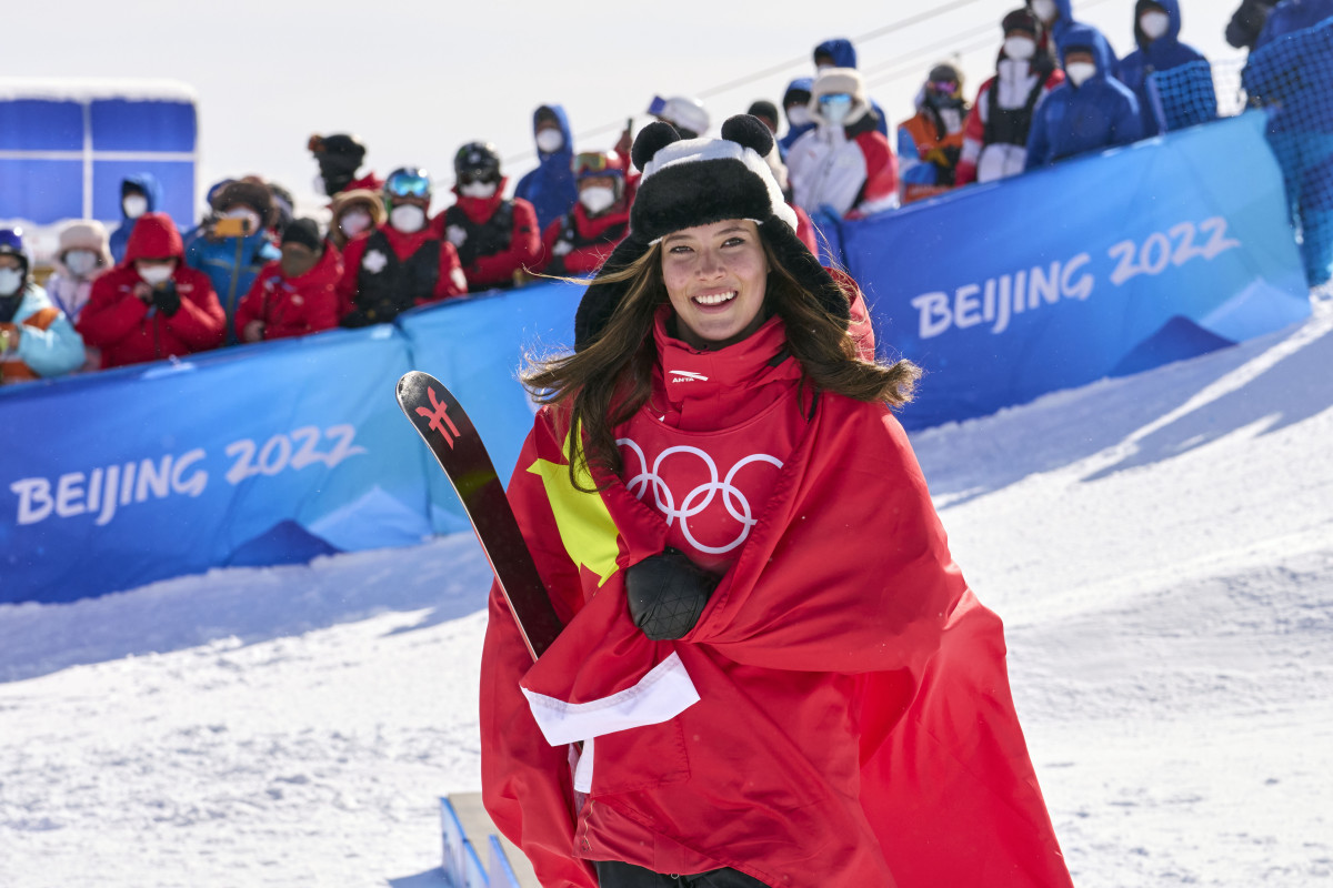 Competing for China, Gu was the first freestyle skier to win three medals at one Games. 