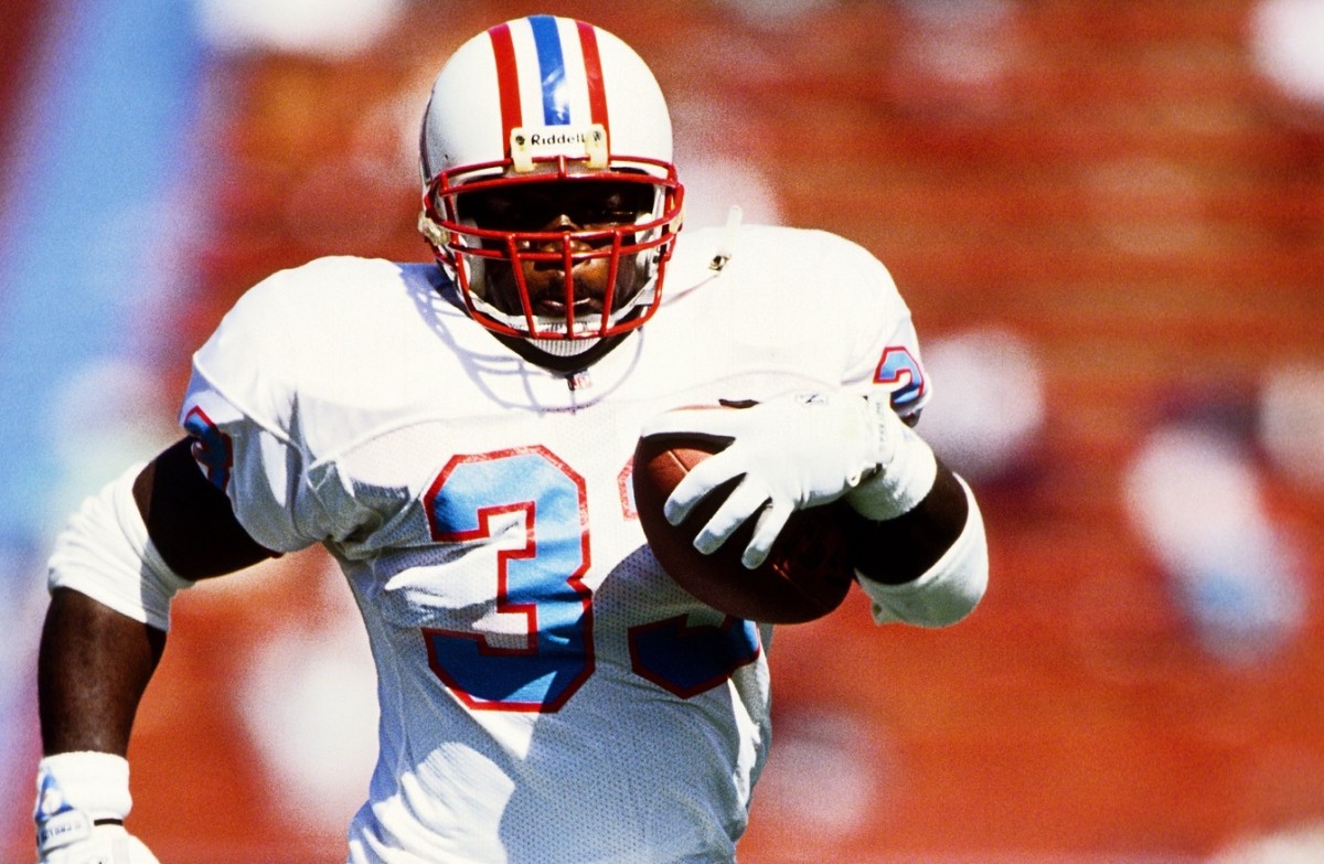 Houston Oilers running back Gary Brown (33) in action against the Los Angeles Raiders during a 1992 preseason game at Los Angeles Memorial Coliseum.