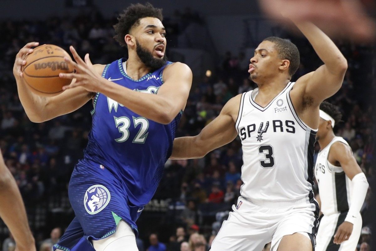 Keldon Johnson, San Antonio Spurs, Karl-Anthony Towns, Minnesota Timberwolves