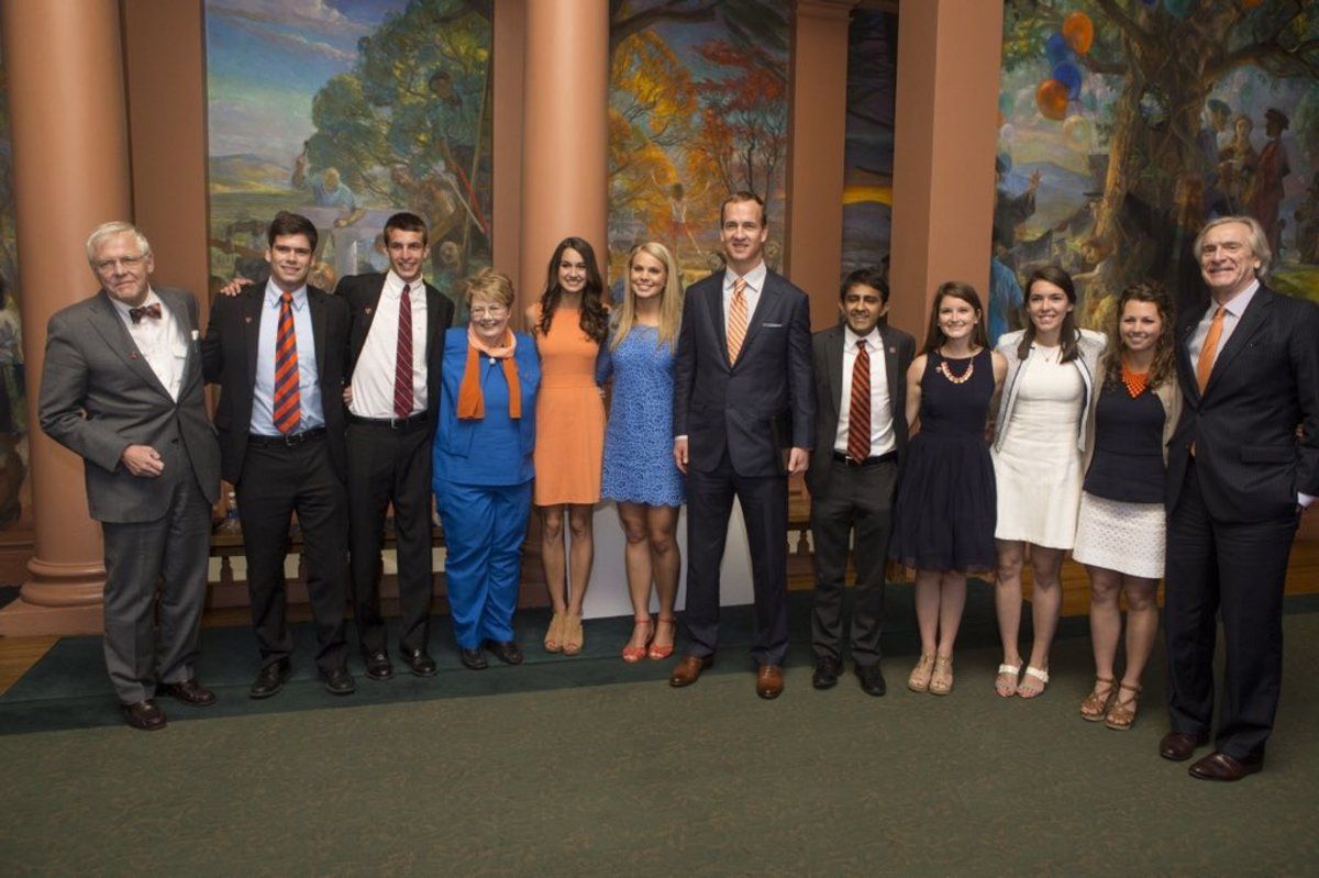 Peyton Manning at Virginia's Valedictory Exercises in 2014.
