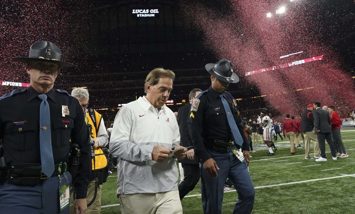 Alabama head coach Nick Sabam